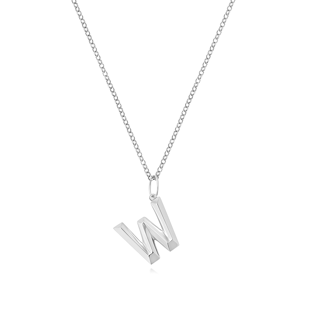 Trendy Plain Metal Initial W Pendant Buy Online - Abelini