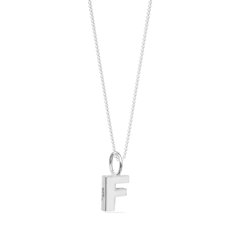 Purchase Online Plain Metal Initial F Pendant  - Abelini