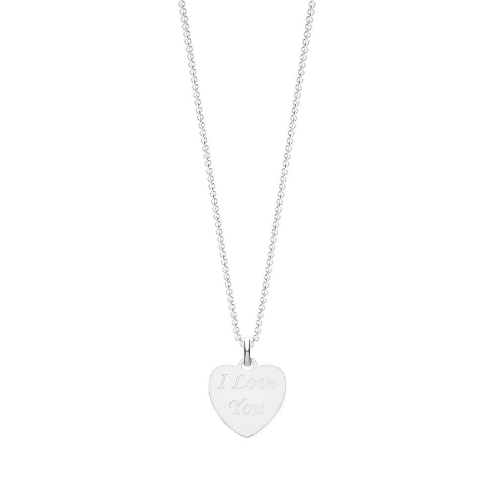plain metal heart shape personalised pendant