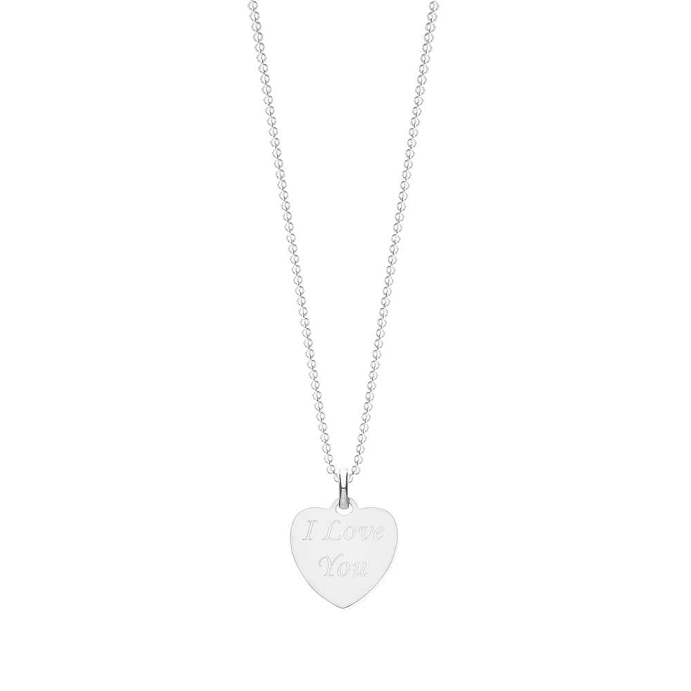 Buy Plain Metal Heart Shape Personalised Pendant  - Abelini