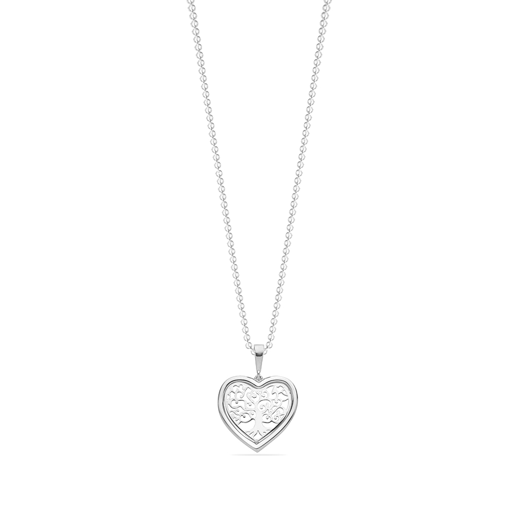 plain metal tree design heart shape pendant