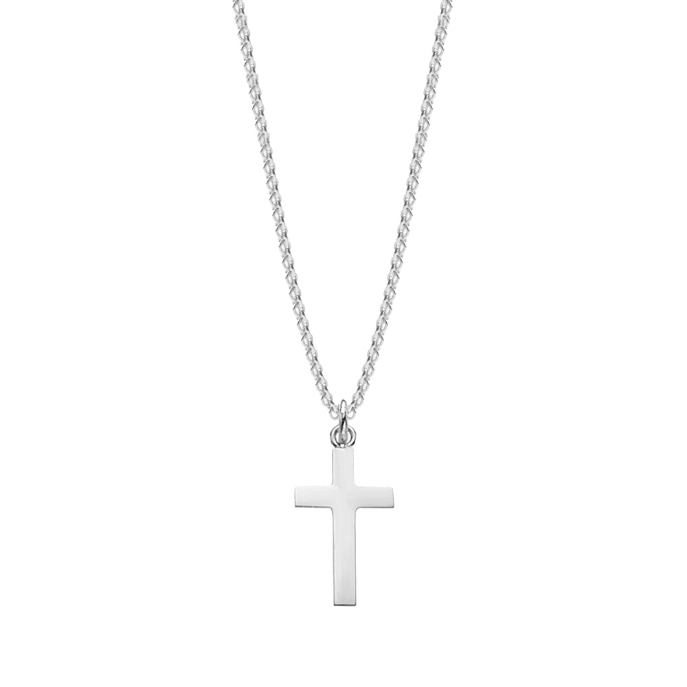 Buy Plain Metal Cross Pendant Necklace Online Uk - Abelini
