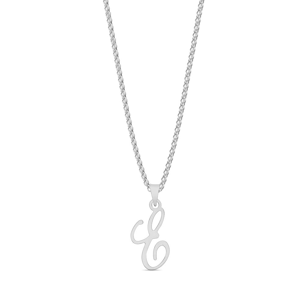 plain metal initial script e pendant