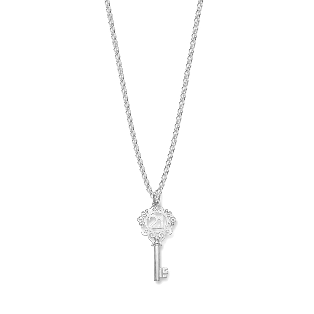 Buy Plain Metal 21St Birthday Key Pendant | Abelini  - Abelini