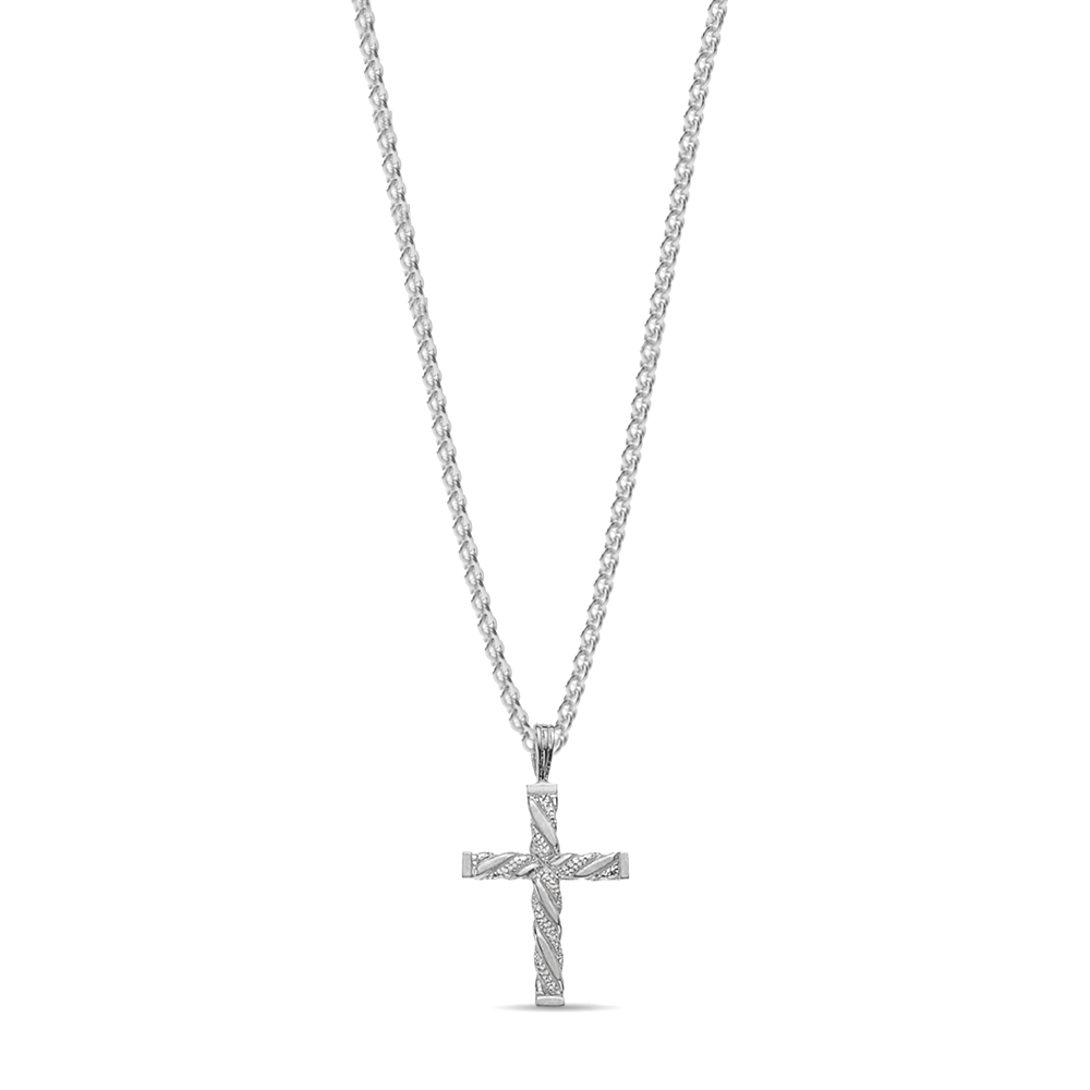 Purchase Plain Metal Patterned Cross Pendant - Abelini