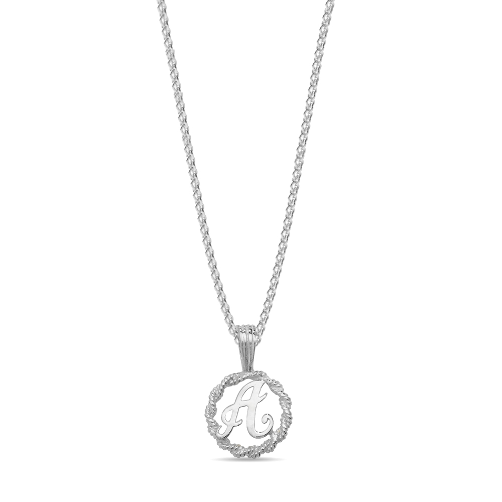 Plain Metal Round Shape Initial A Pendant | Abelini London