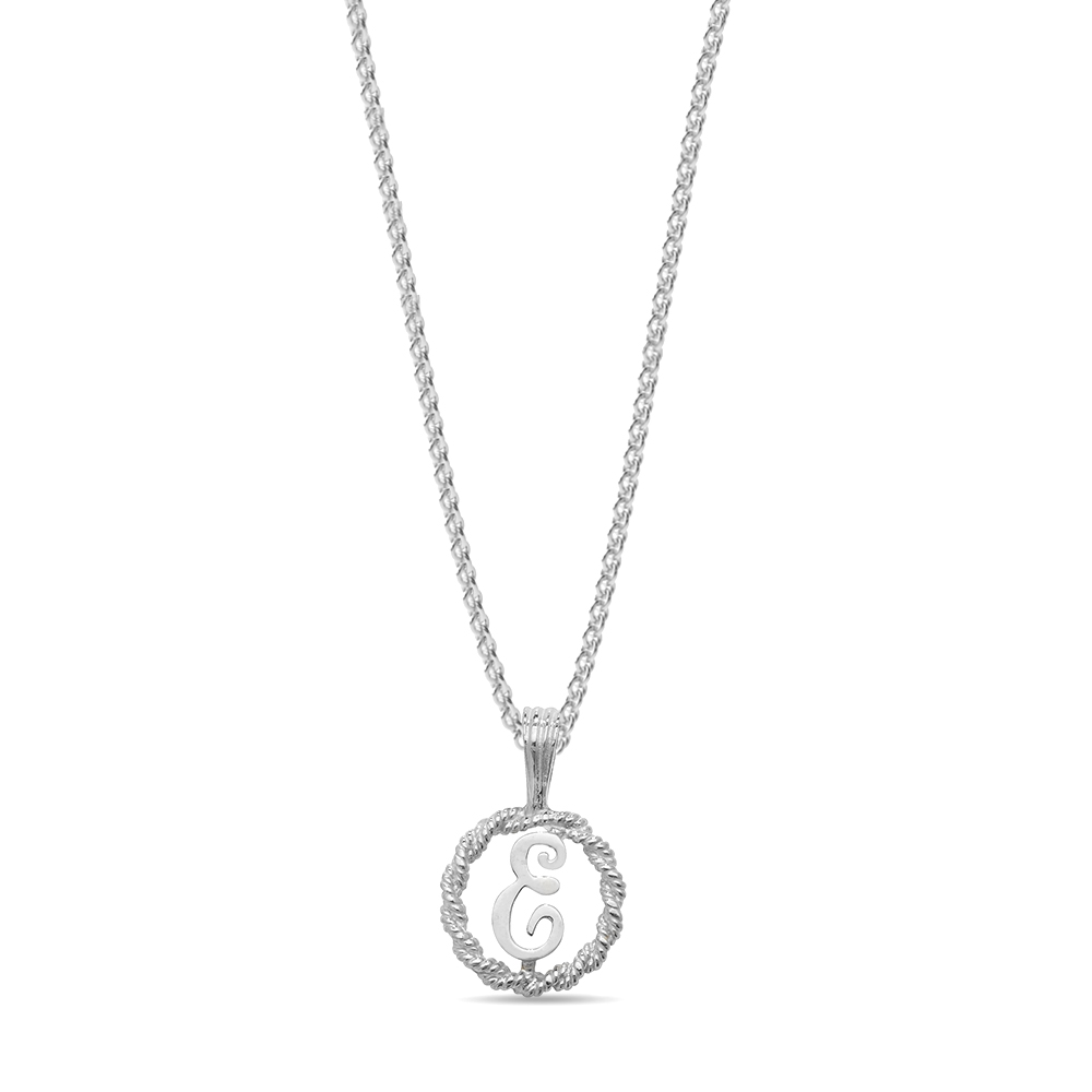 Plain Metal Round Shape Initial E Pendant | Abelini Buy Online