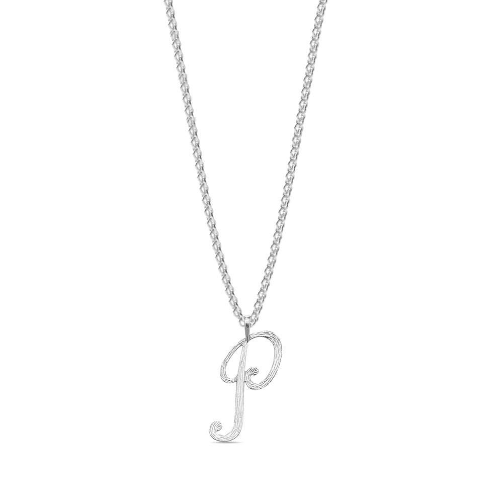 plain metal initial p pendant