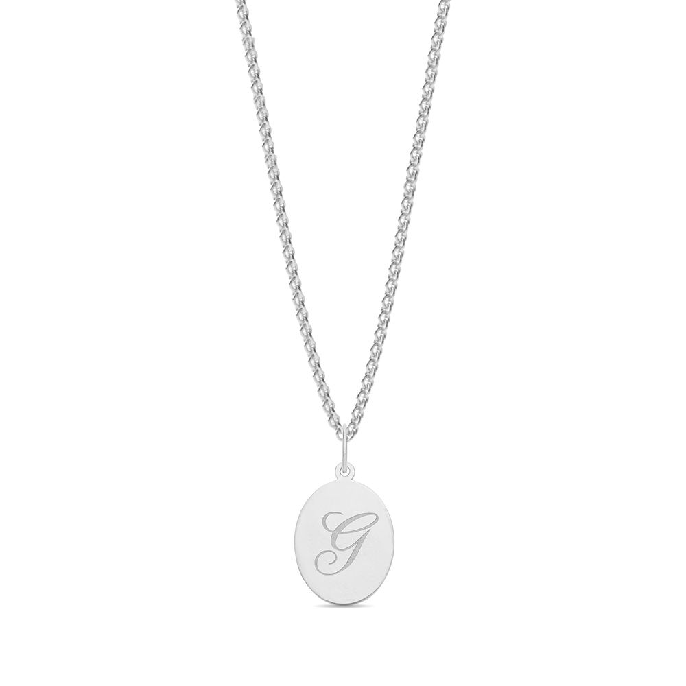plain metal oval shape initial g pendant