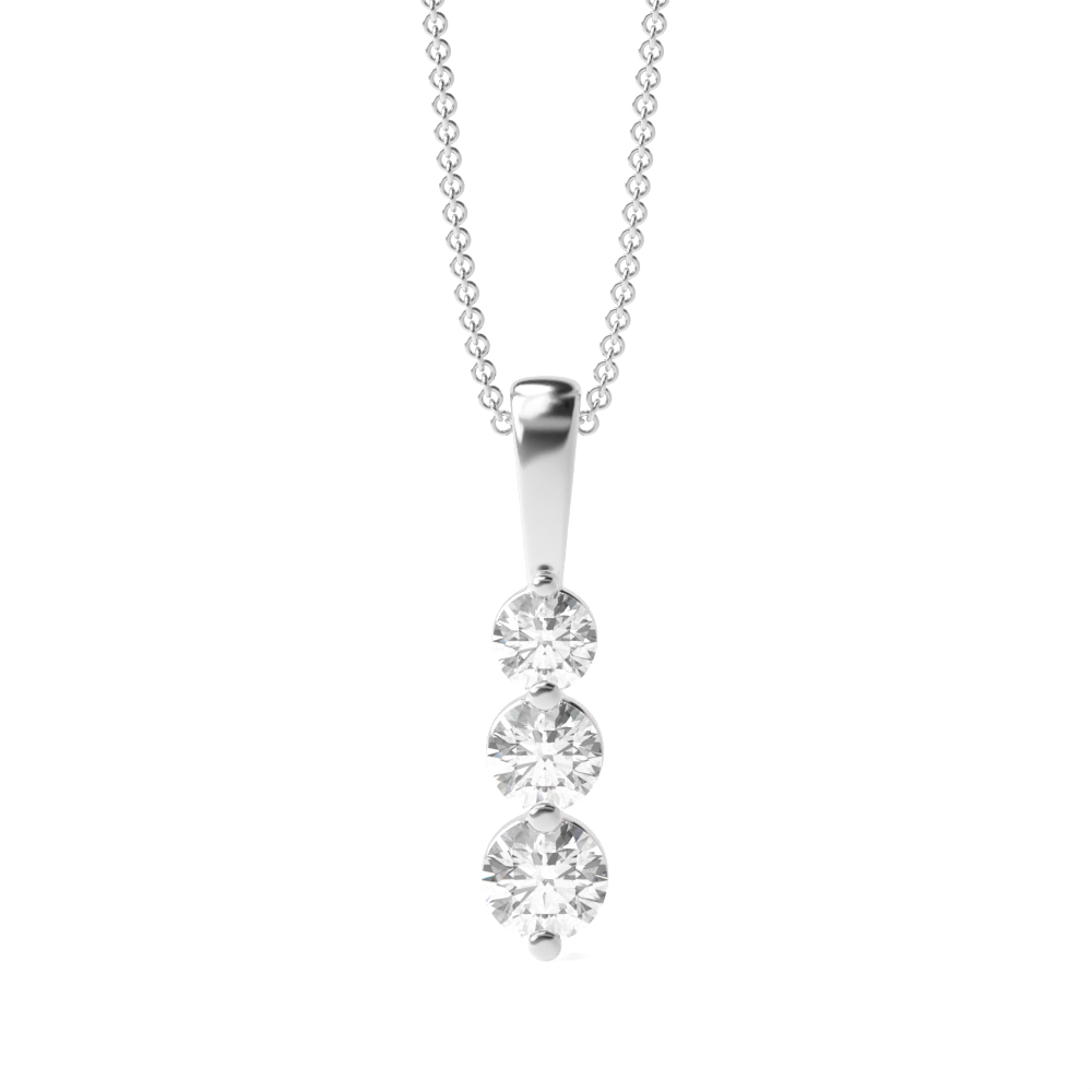 Buy Prong Setting Round Shape Diamond Journey Pendant - Abelini