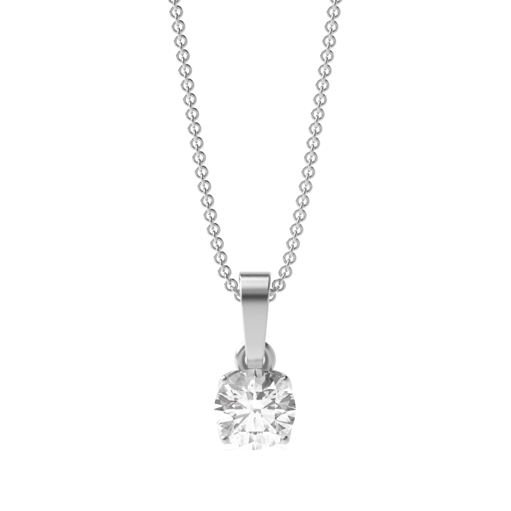 4 prong setting round Moissanite solitaire pendant