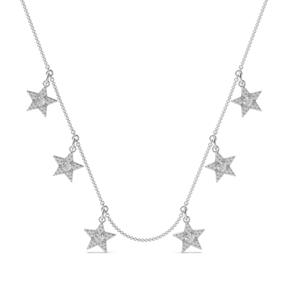 channel setting round Lab Grown Diamond star style designer pendant