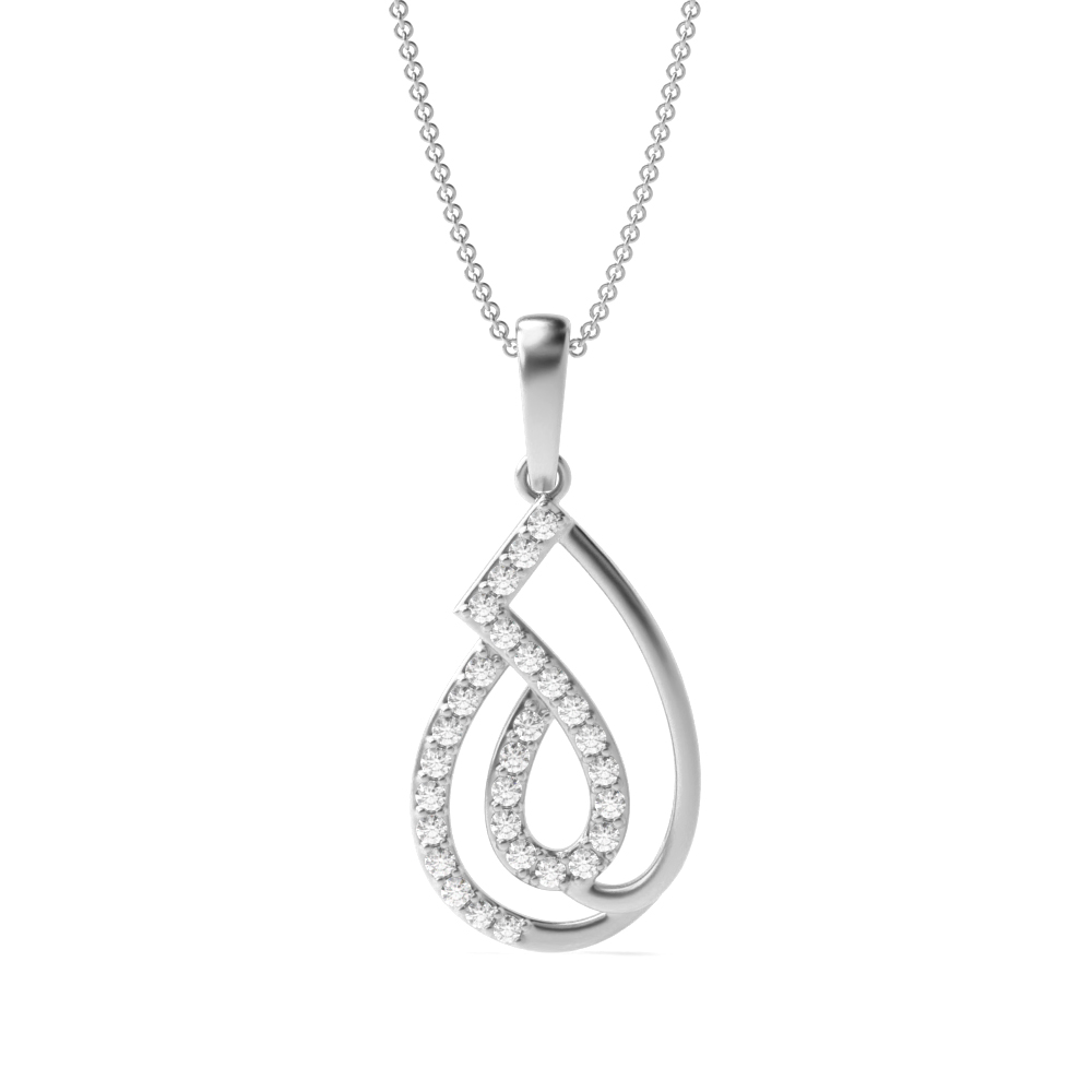 4 Prong Setting Round Shape Diamond Designer Pendant Abelini Uk