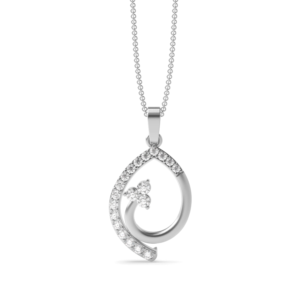 4 Prong Setting Round Shape Diamond Designer Pendant Buy Online