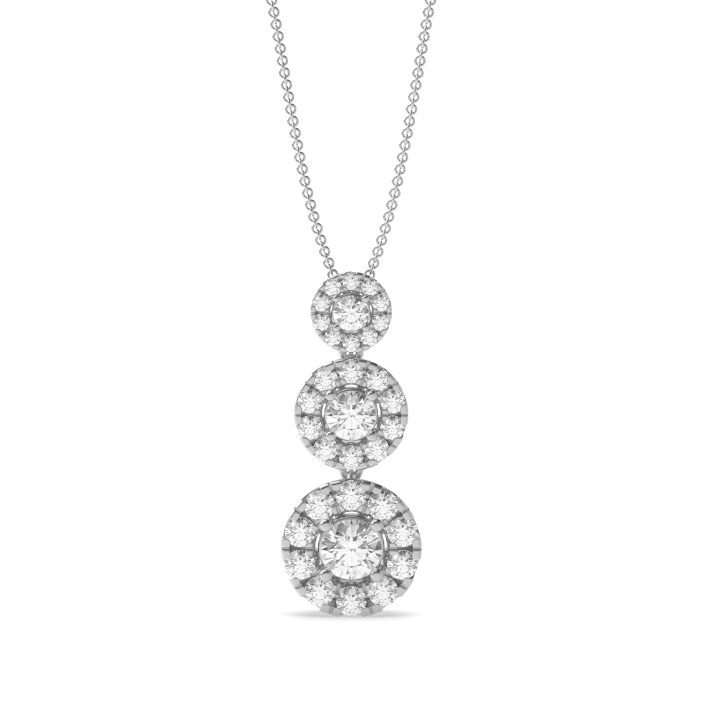 4 prong setting round Moissanite journey pendants