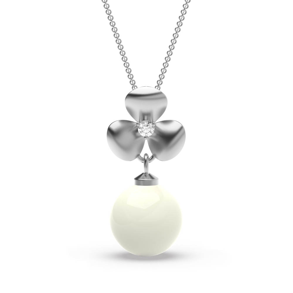 Buy Round Shape Flower Design Pearl Pendant (10.0Mm) - Abelini