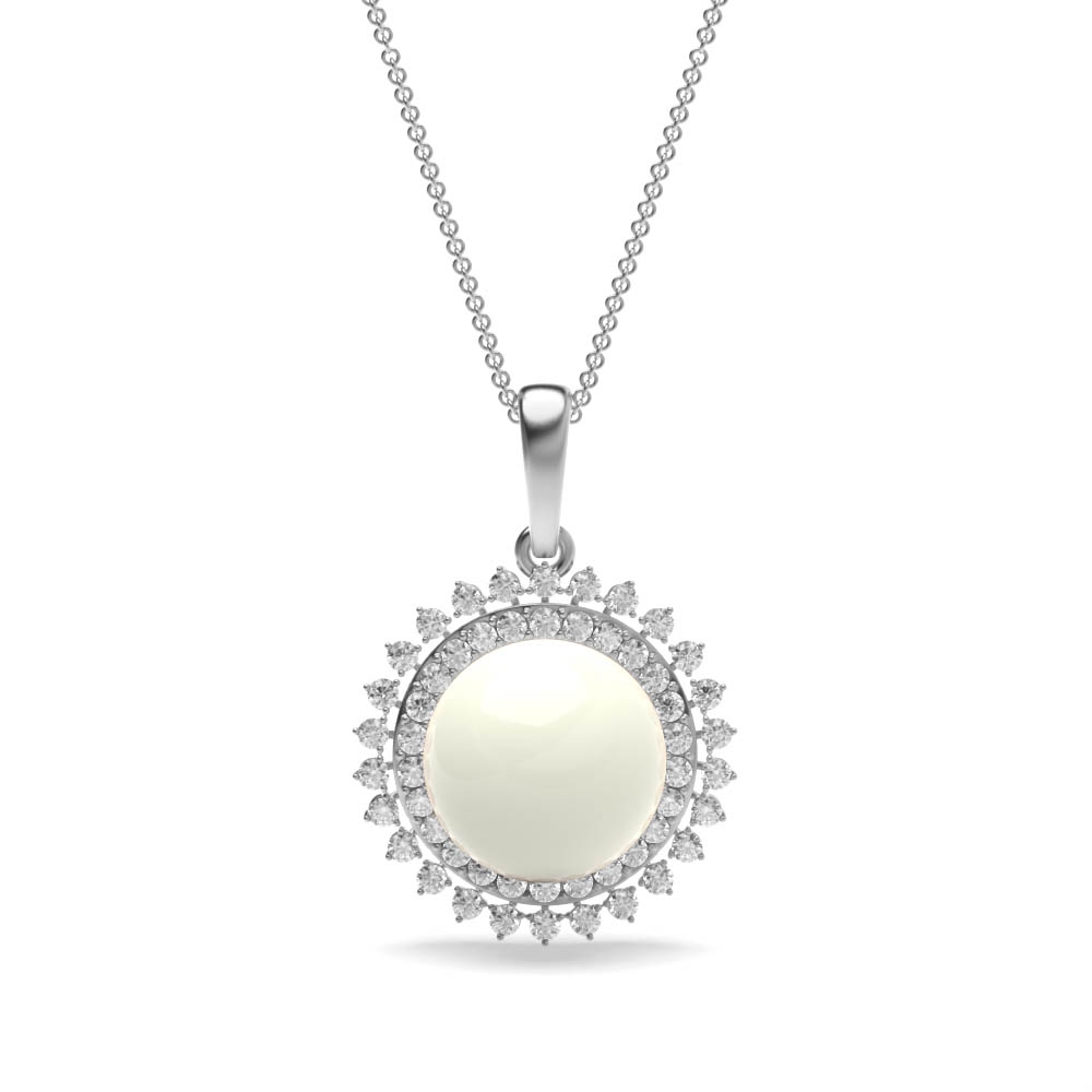 Buy Designer Round White Pearl Pendant (10.0Mm) - Abelini