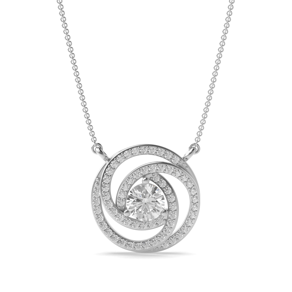 prong setting round diamond designer pendant