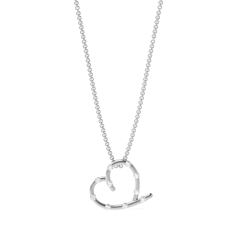 Buy Channel Setting Round Diamond Heart Shape Pendant - Abelini