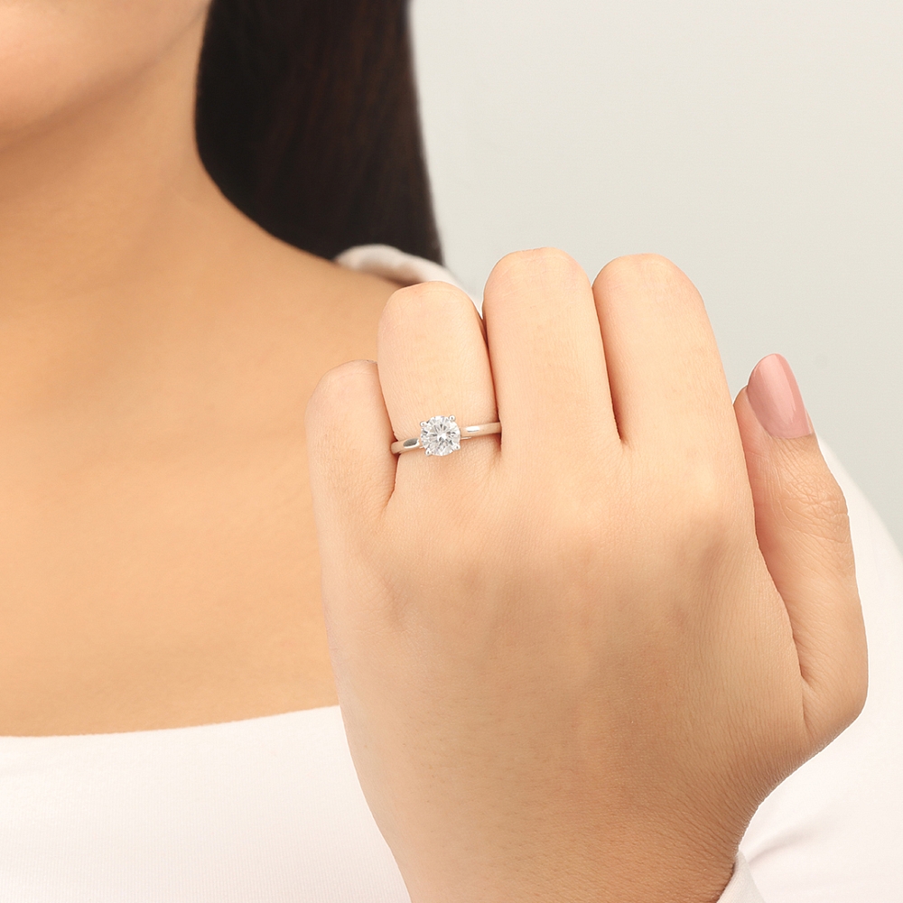 Round Pointy bridge Engagement Rings