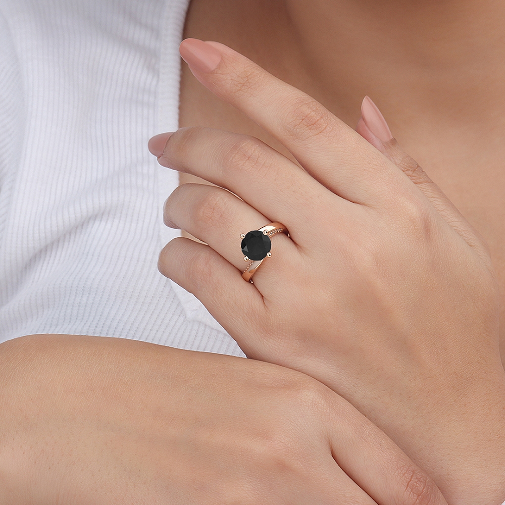 Twist Black Diamond Engagement Rings
