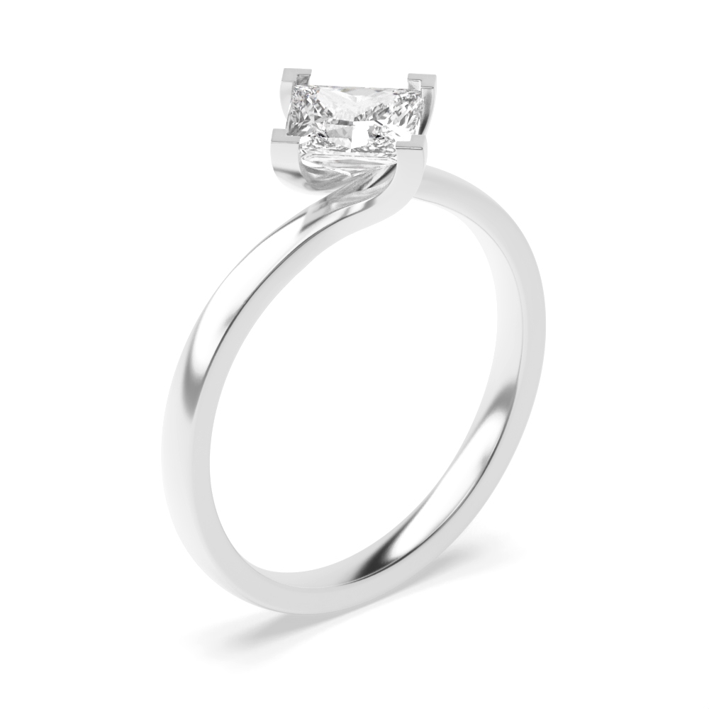 Round Solitaire Moissanite Engagement Rings In Yellow Gold Prong Setting