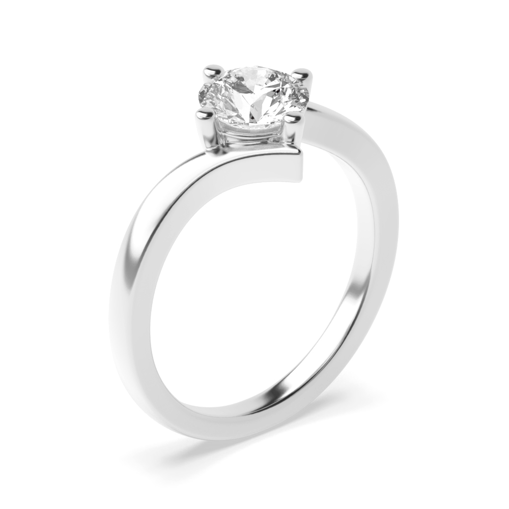 Prong Set Round Solitaire Lab Grown Diamond Engagement Rings In White Gold / Platinum