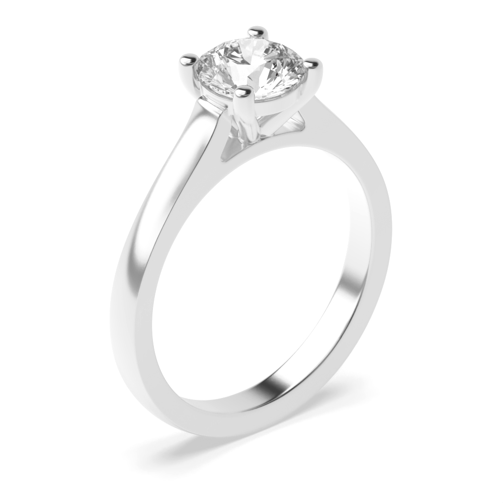Prong Setting Round Solitaire Moissanite Engagement Rings Yellow Gold