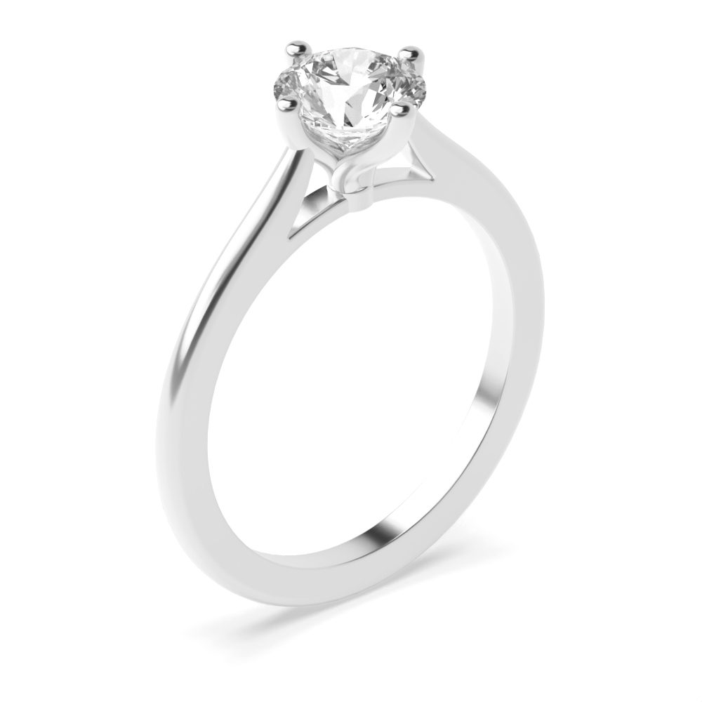 Prong Setting Round Cut Solitaire Lab Grown Diamond Engagement Rings Yellow Gold
