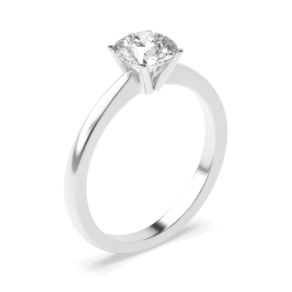 Round Solitaire Moissanite Engagement Rings In Rose / White Gold Prong Setting