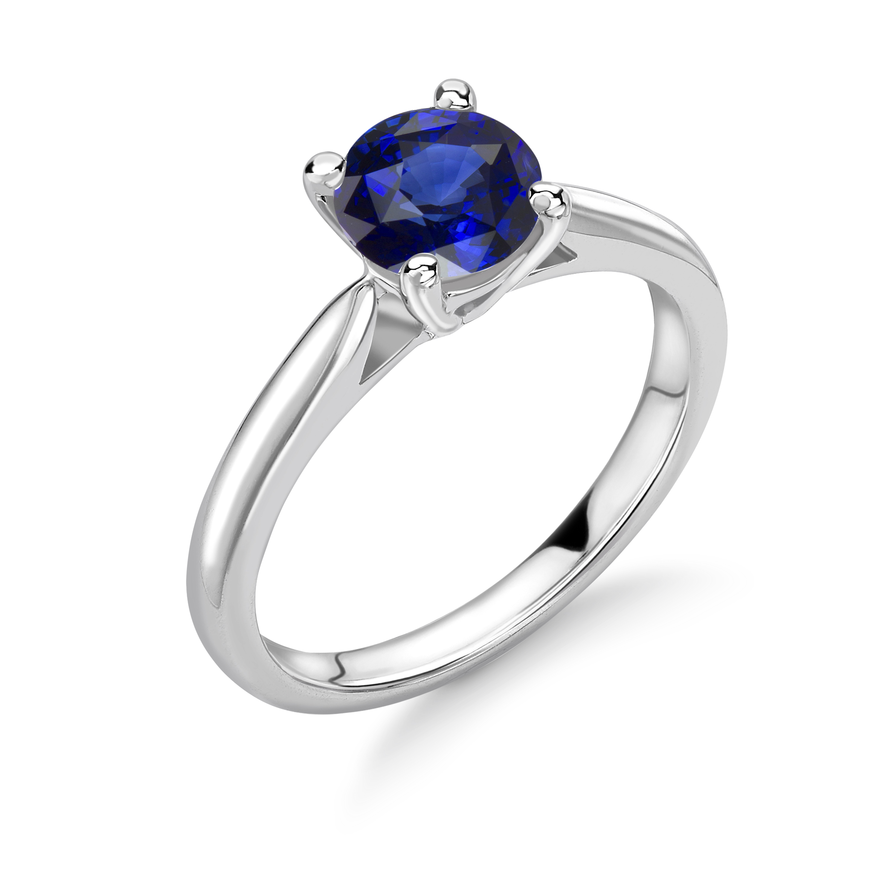 Classci Design 4 Prong Setting Round Solitaire Sapphire Engagement Rings