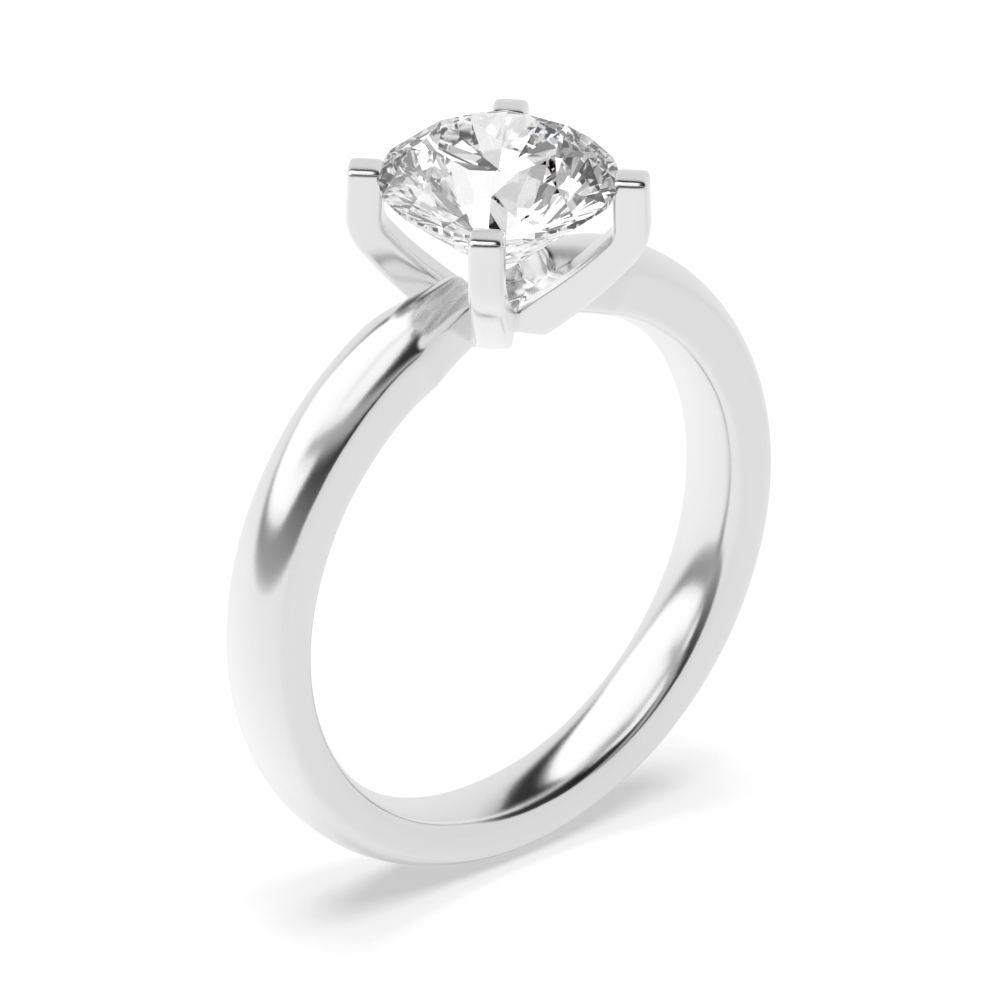 Solitaire Engagement Ring Platinum  Brilliant Cut Diamond 4 Prongs