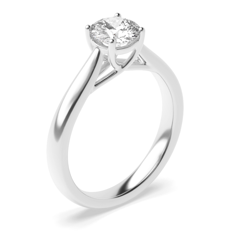 Yellow Gold Engagement Rings  With Brilliant Cut Round Solitaire Diamond