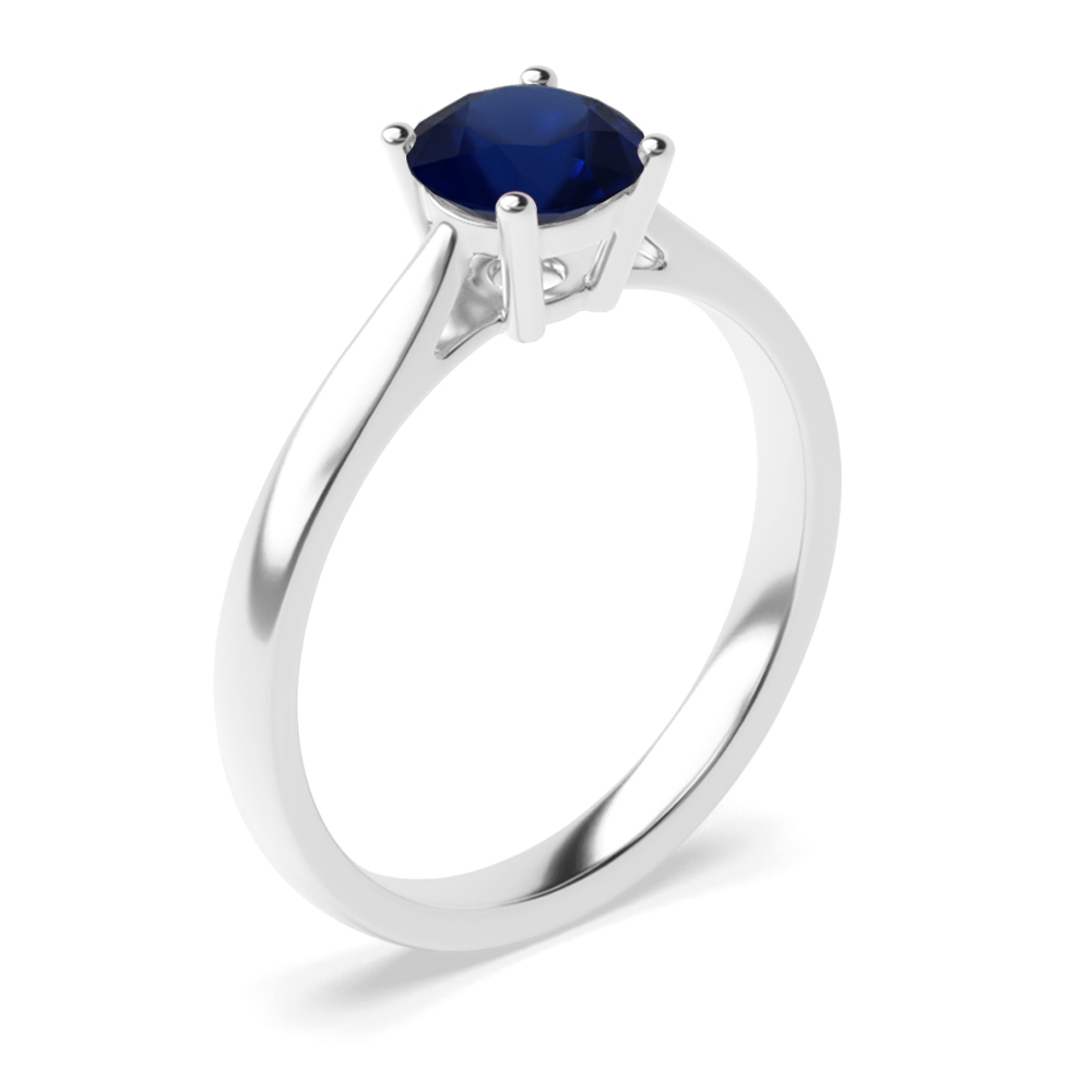 Classic 4 Prong Setting White Gold Sapphire Engagement Rings