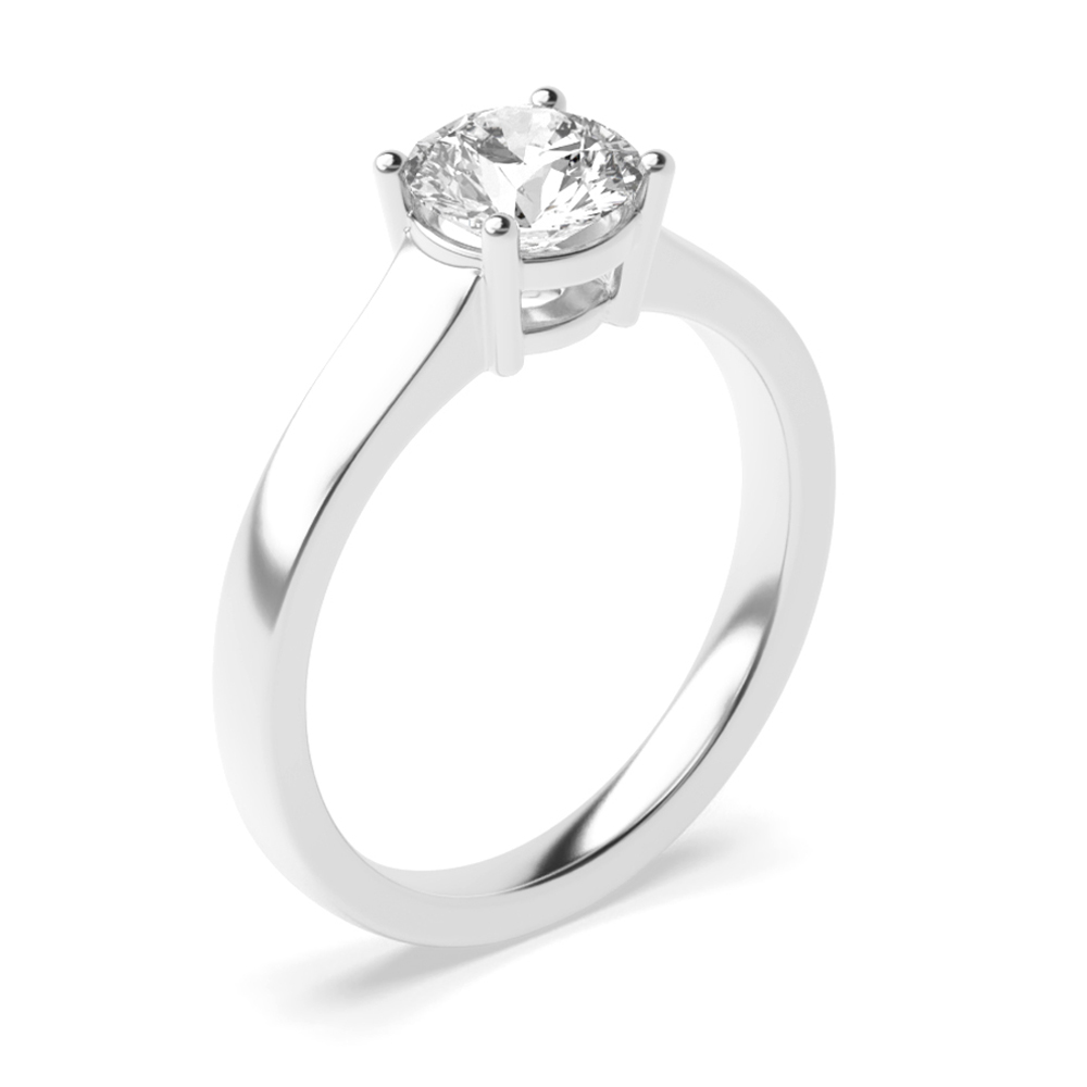 4 Prong Solitaire Engagement Rings  White Gold / Platinum Rings for Women