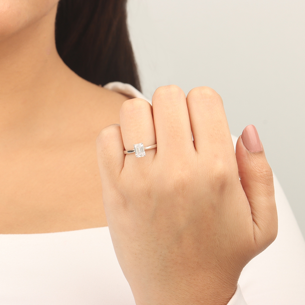 Emerald Flower setting Engagement Rings