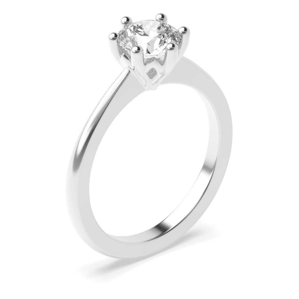 Beautiful Flower Style Setting Solitaire Diamond Engagement Rings