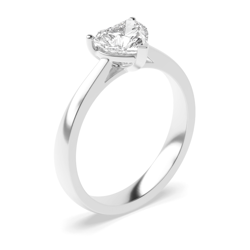 Round Diamond Engagement Ring Solitaire White or Rose Gold & Platinum