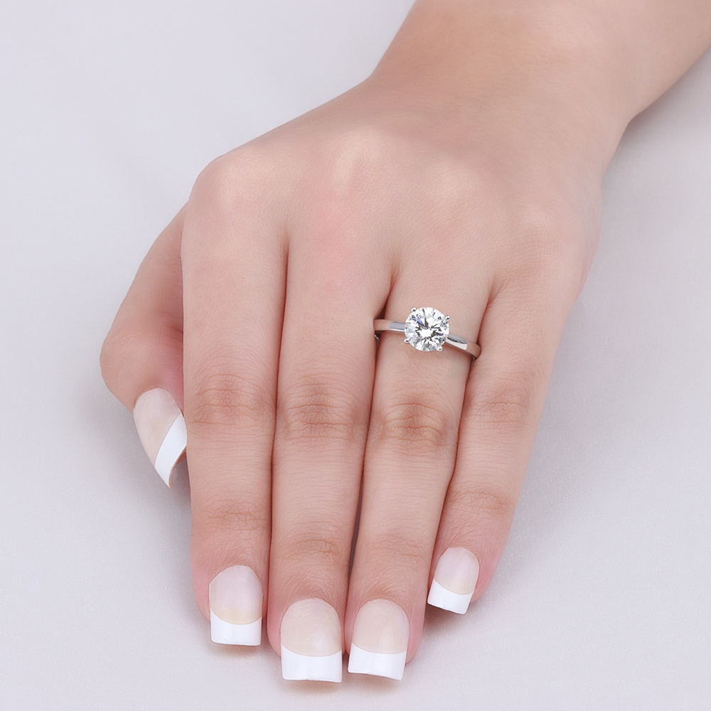 4 Prong Split open claw Solitaire Engagement Ring