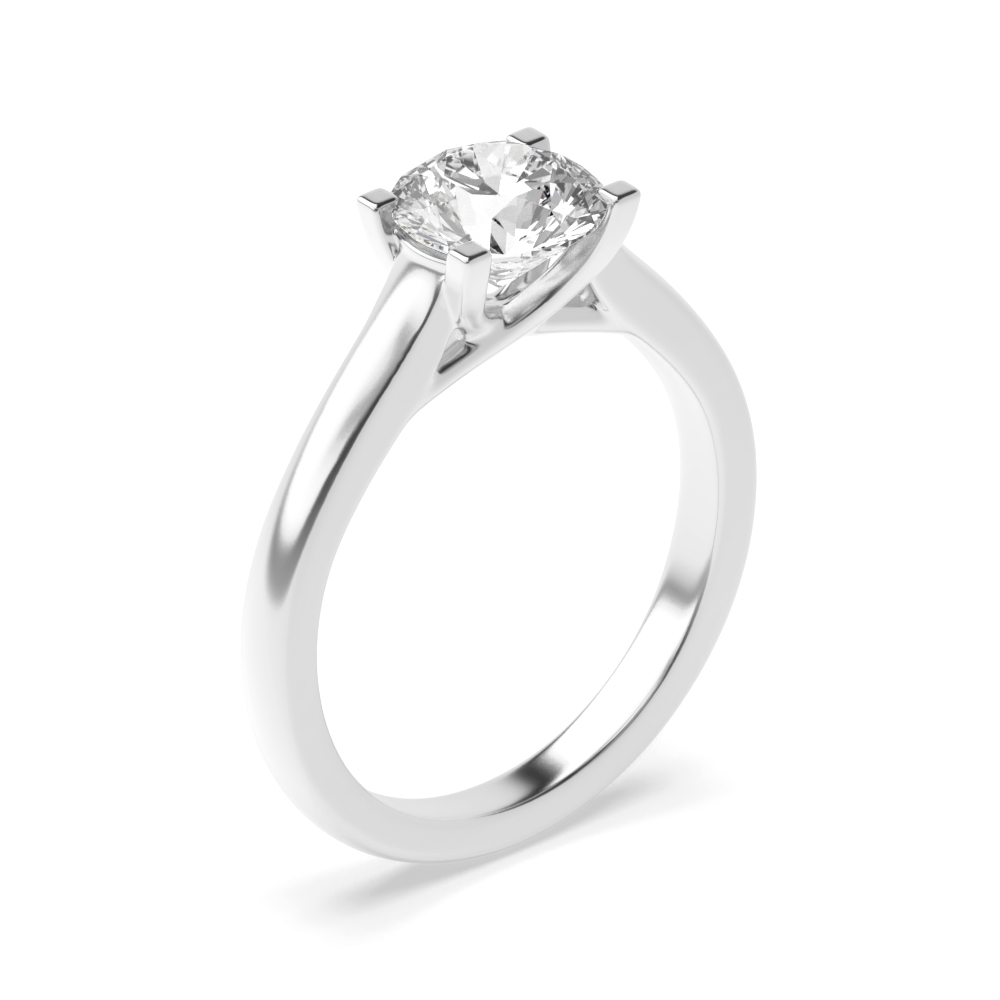 Classic 4 Square Claws Solitaire Diamond Engagement Rings