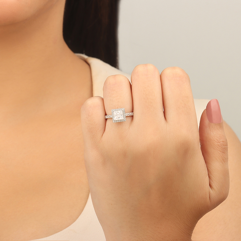 Princess Shoulder set Engagement Rings