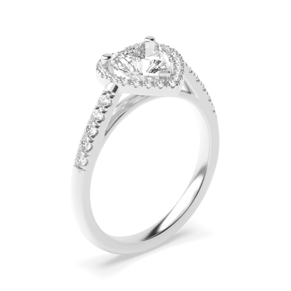 Prong Setting Heart Shape Classic Popular Halo Diamond Engagement Rings