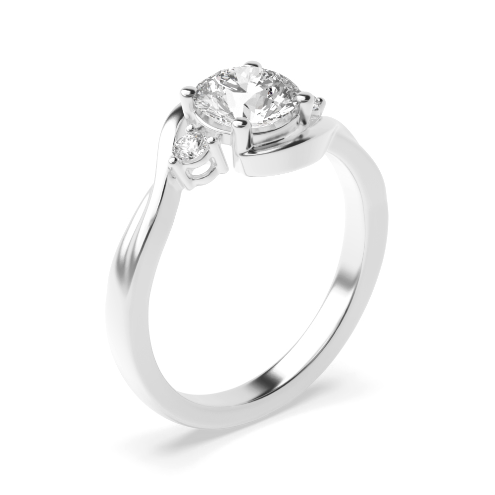 Kissing Style Round Diamond Engagement Ring