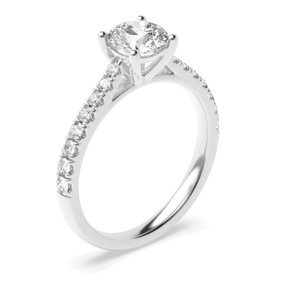 Popular Style Side Stone Diamond Engagement Rings