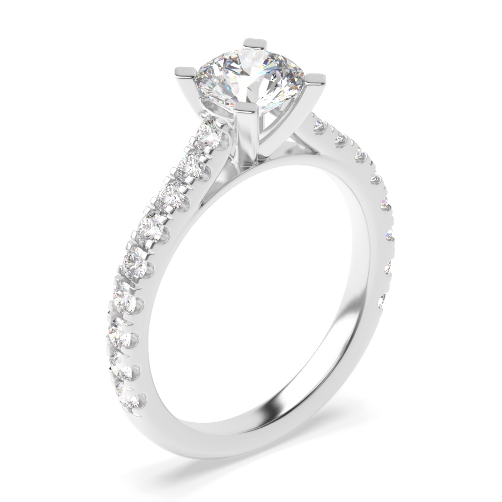 Lab-Grown Side Stone Lab-Grown Side Stone Engagement Ring