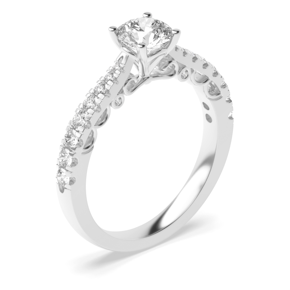Vintage Style Antique Designer Side Stone Lab Grown Diamond Engagement Rings