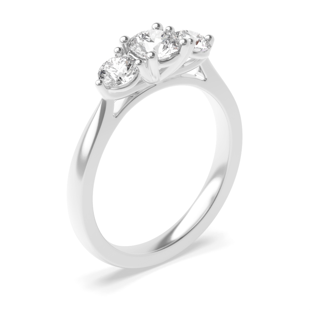Trilogy Round Diamond Rings 4 Prong Setting in Platinum