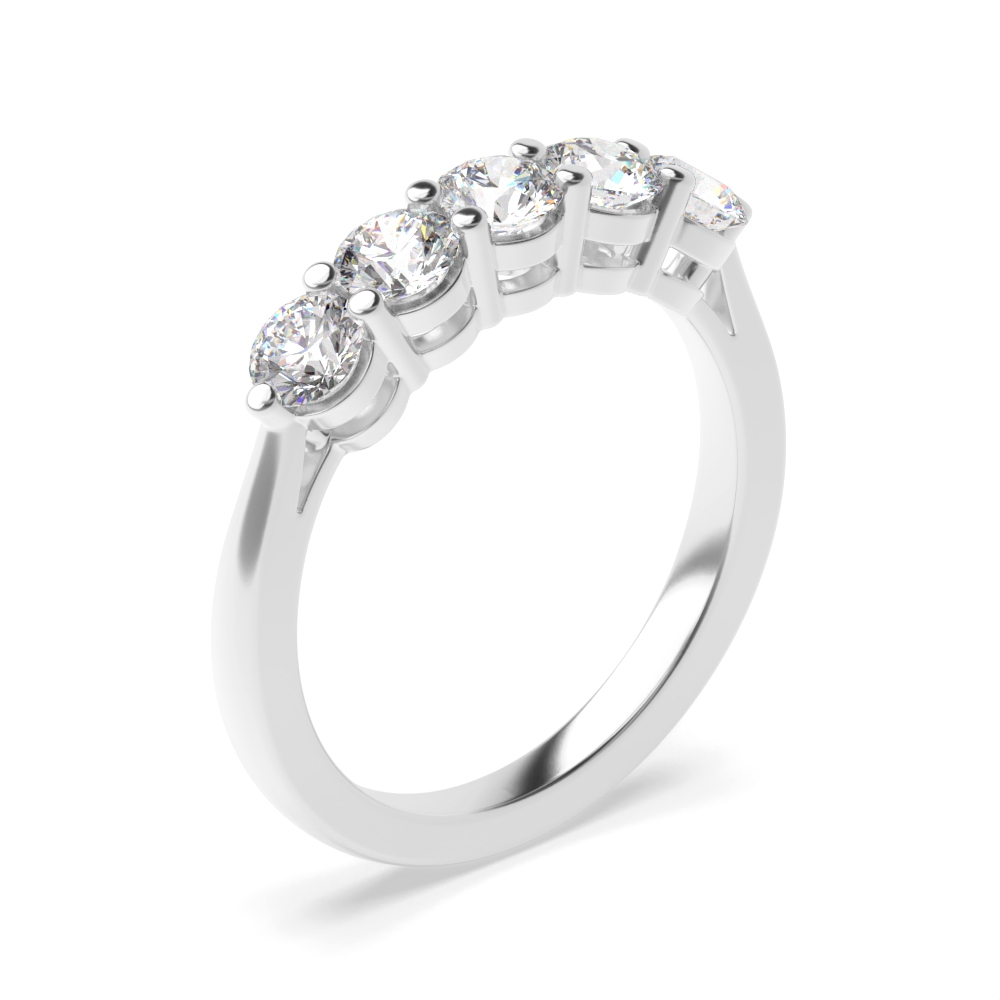 Prong Setting Five Stone Diamond Ring In Yellow Gold