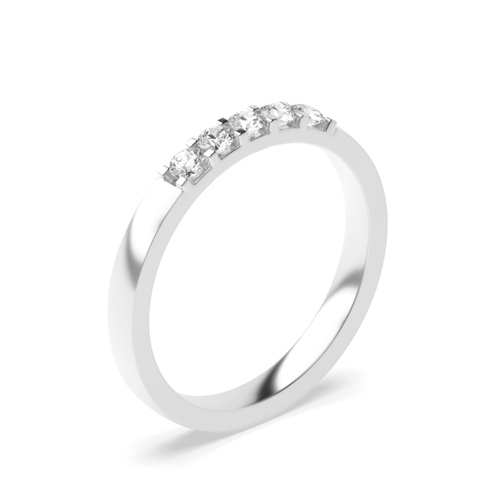 4 Prong Setting Five Stone Diamond Ring In Gold, Platinum And Different Carats