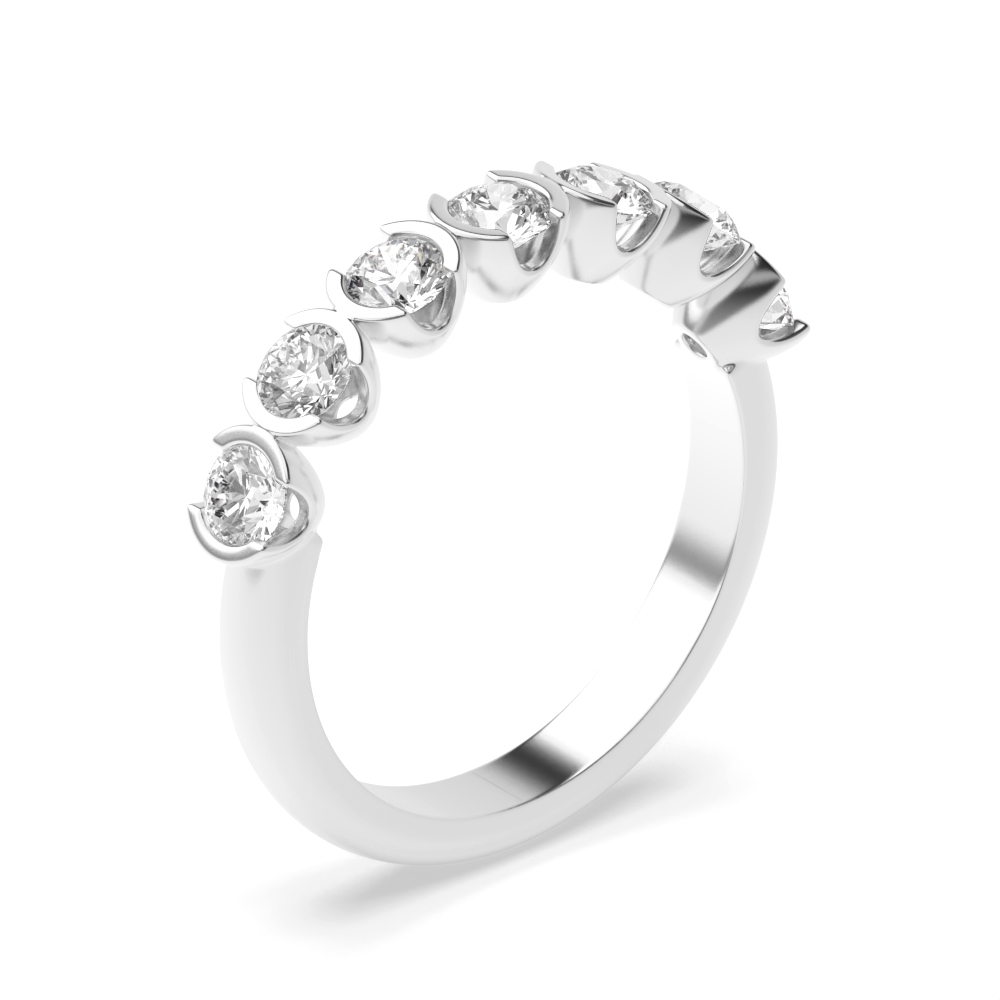 Buy Semi Bezel Setting Seven Stone Diamond Ring - Abelini